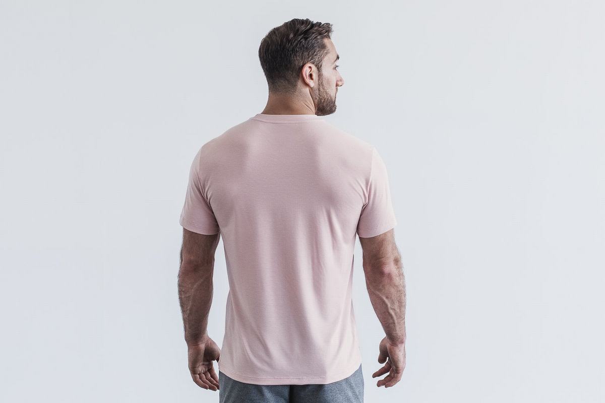 Nobull Men's T Shirts Rose | Australia (LX4812)